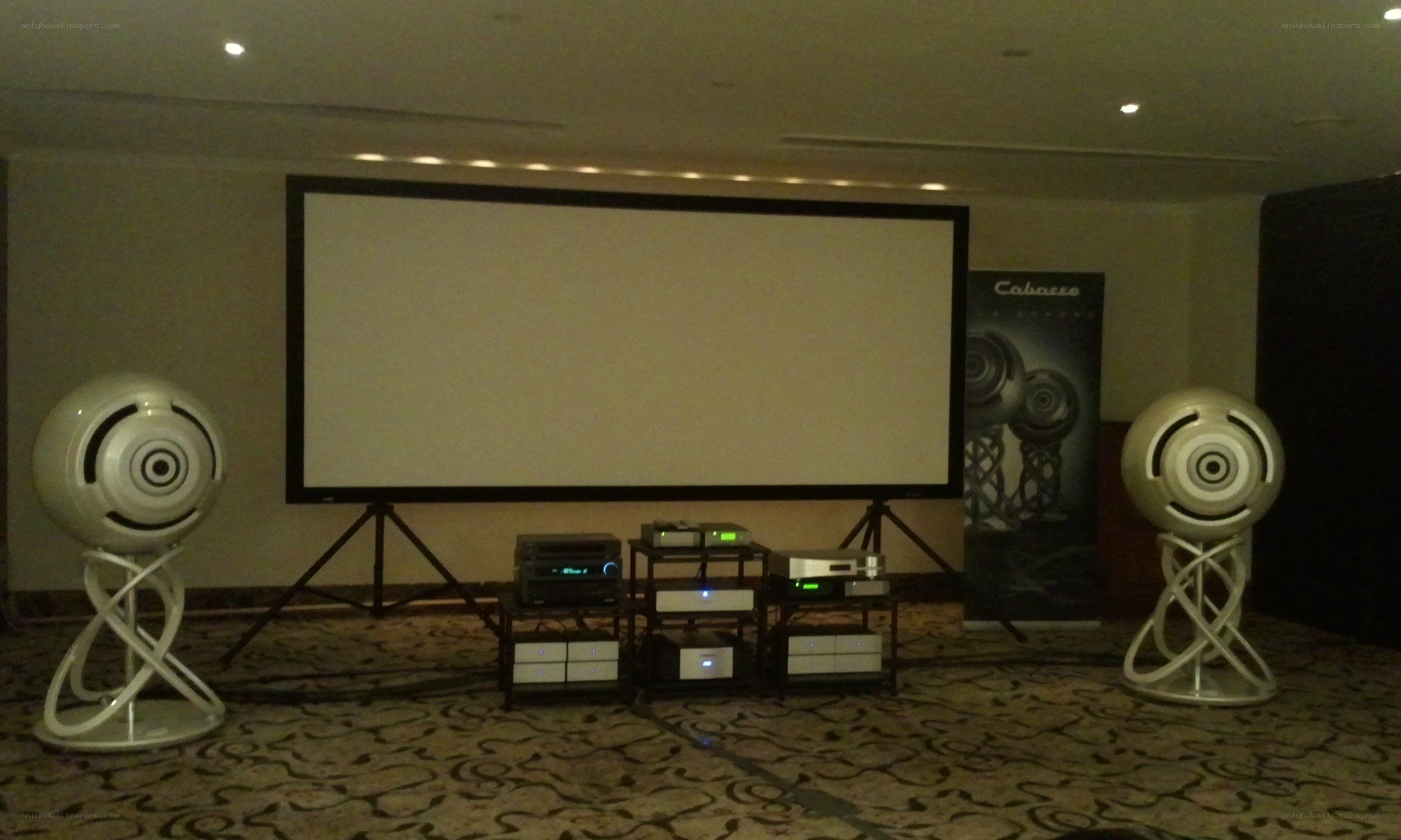 Home theater setup with speakers