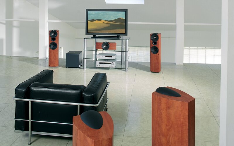 Home theater system in modern living room
