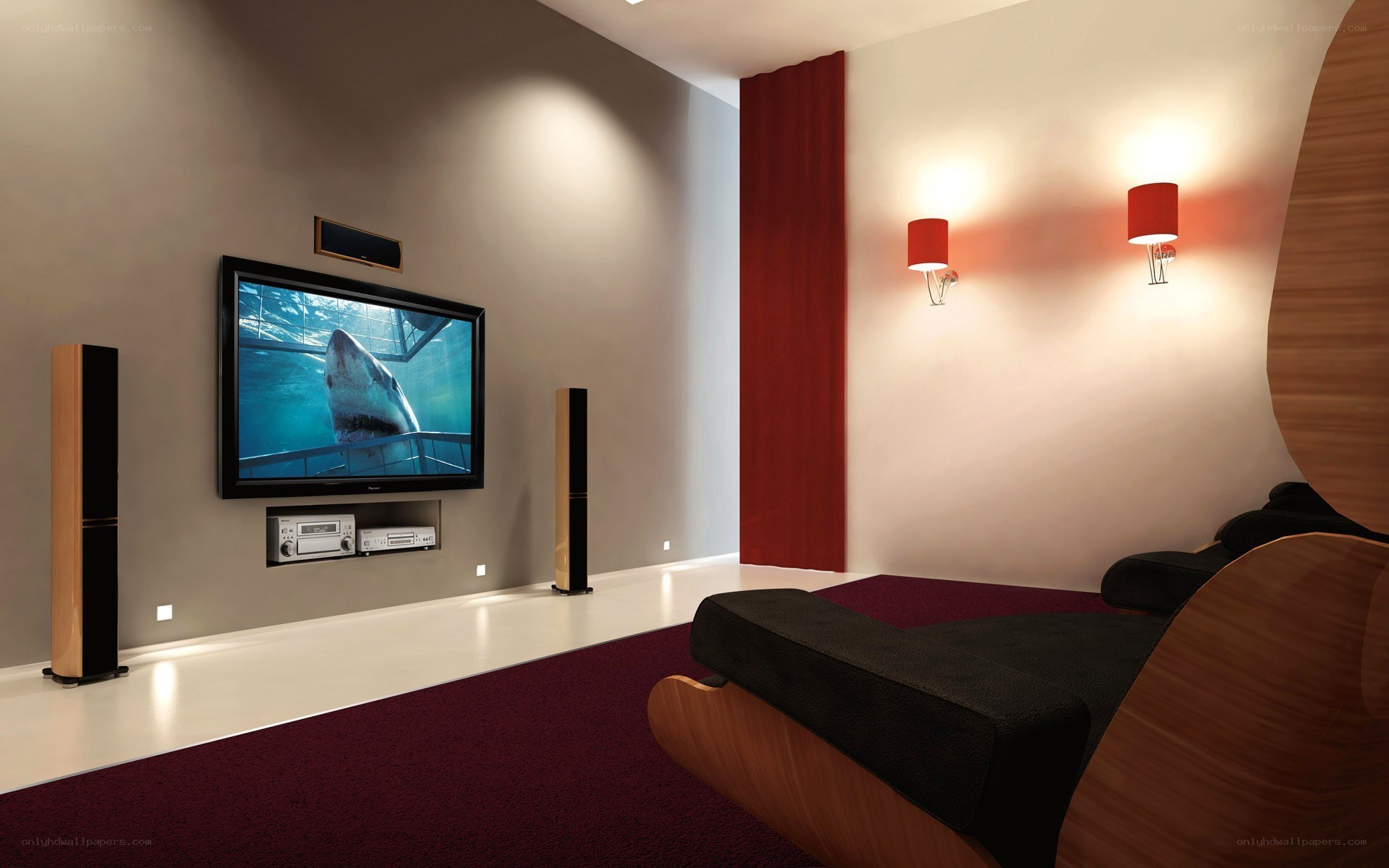 Home theater with shark display