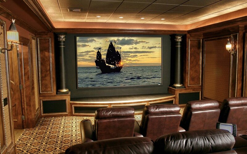Home theater with ship screen