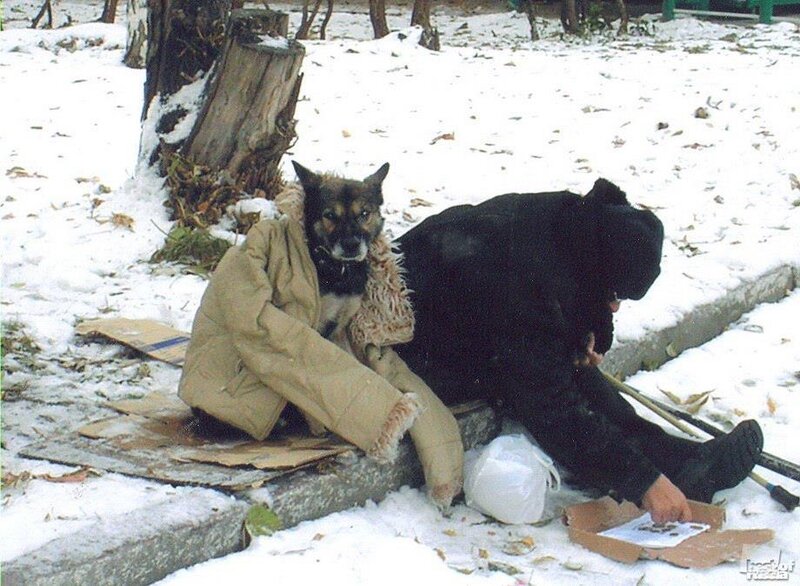 Homeless Man and Dog