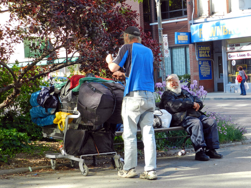 Homeless Man on Bench