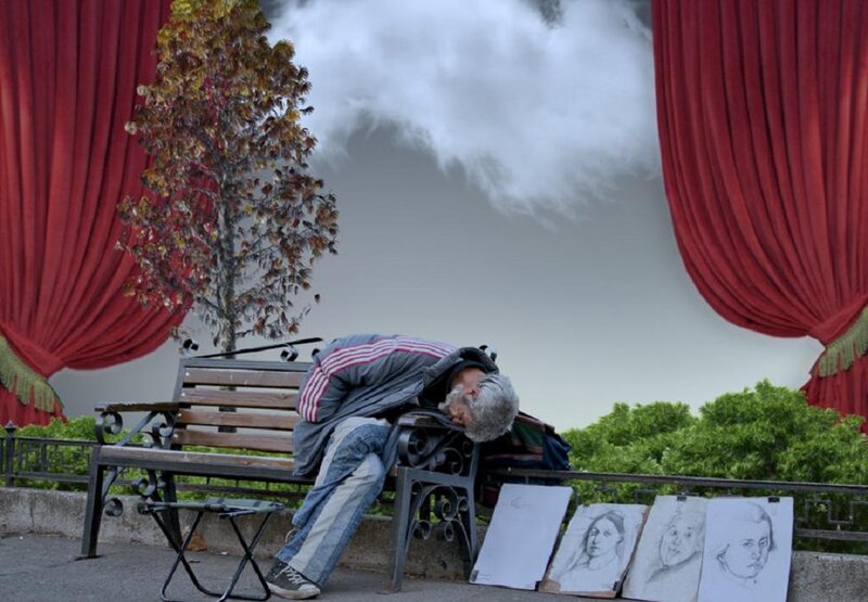 Homeless Man Sleeping