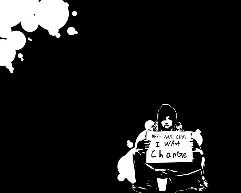 homeless person with sign