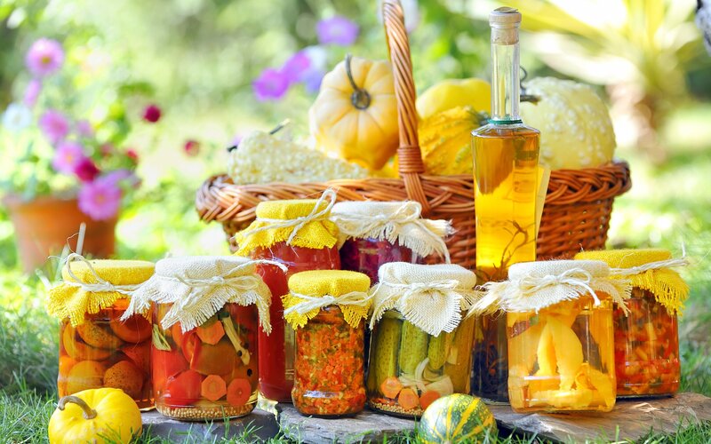 Homemade preserved vegetables