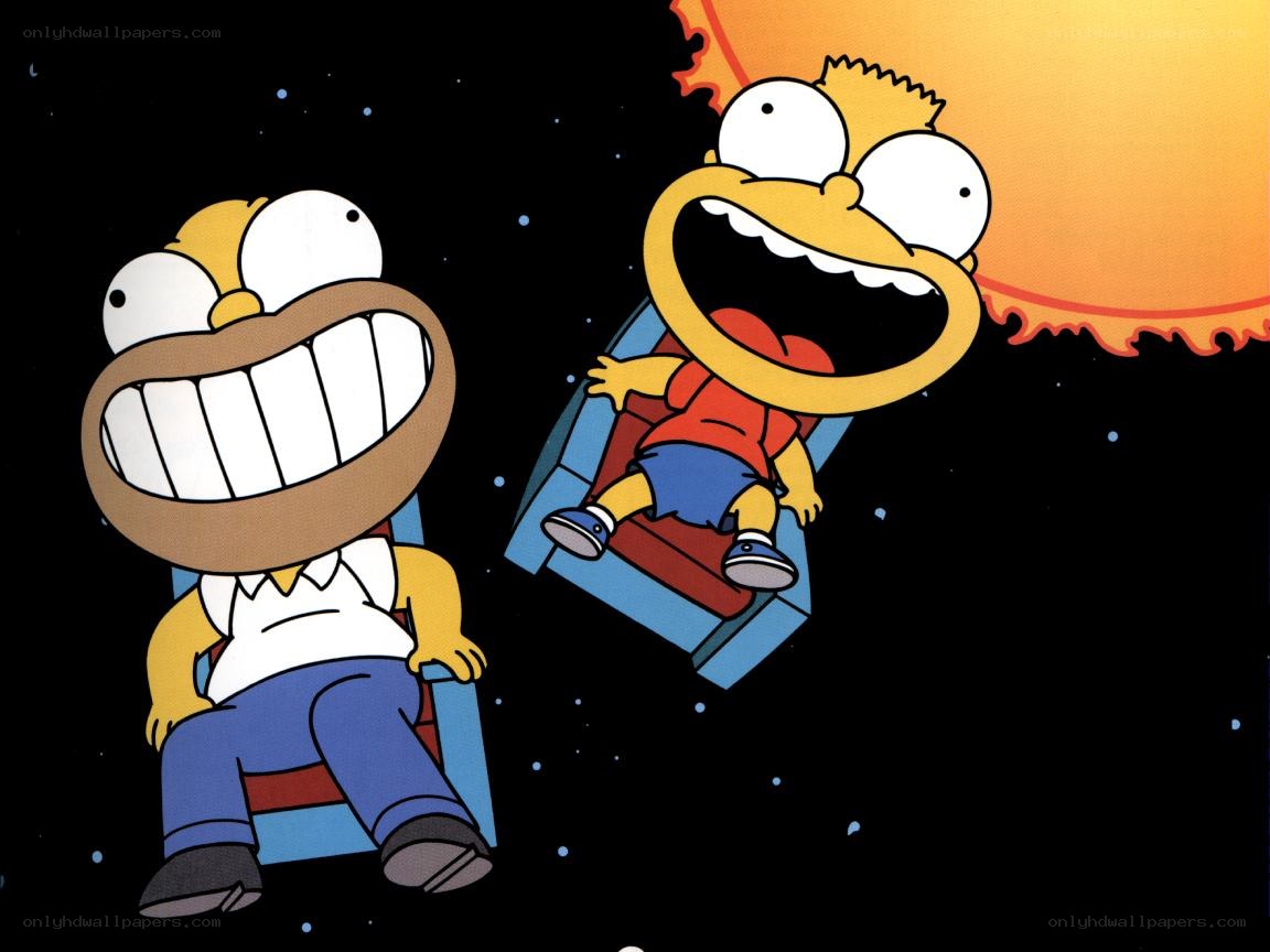 Homer and Bart in space