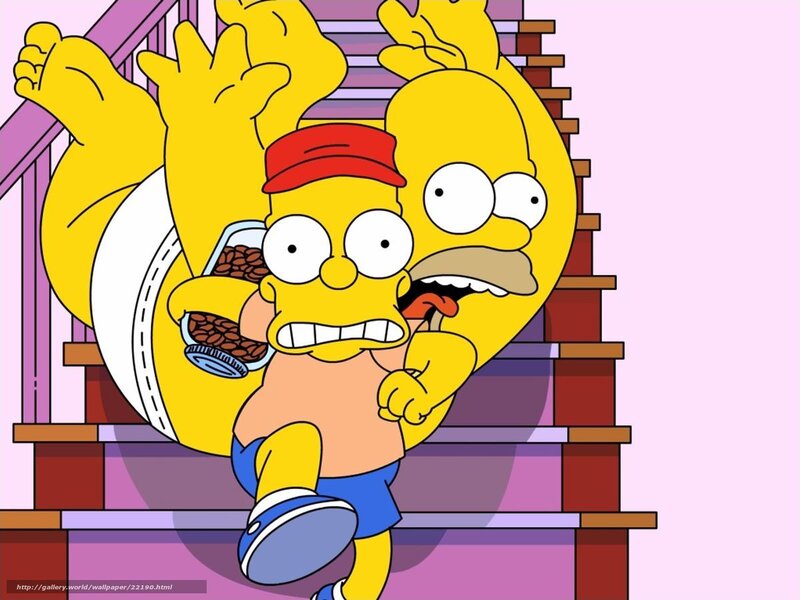 Homer and Bart running