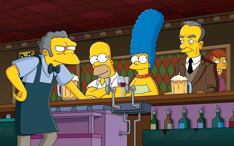 Homer and Marge at Bar