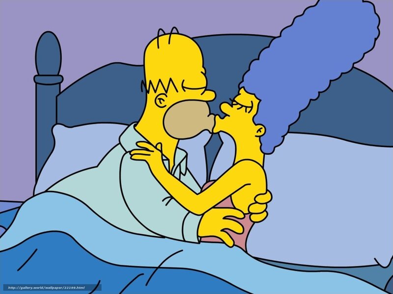 Homer and Marge in bed
