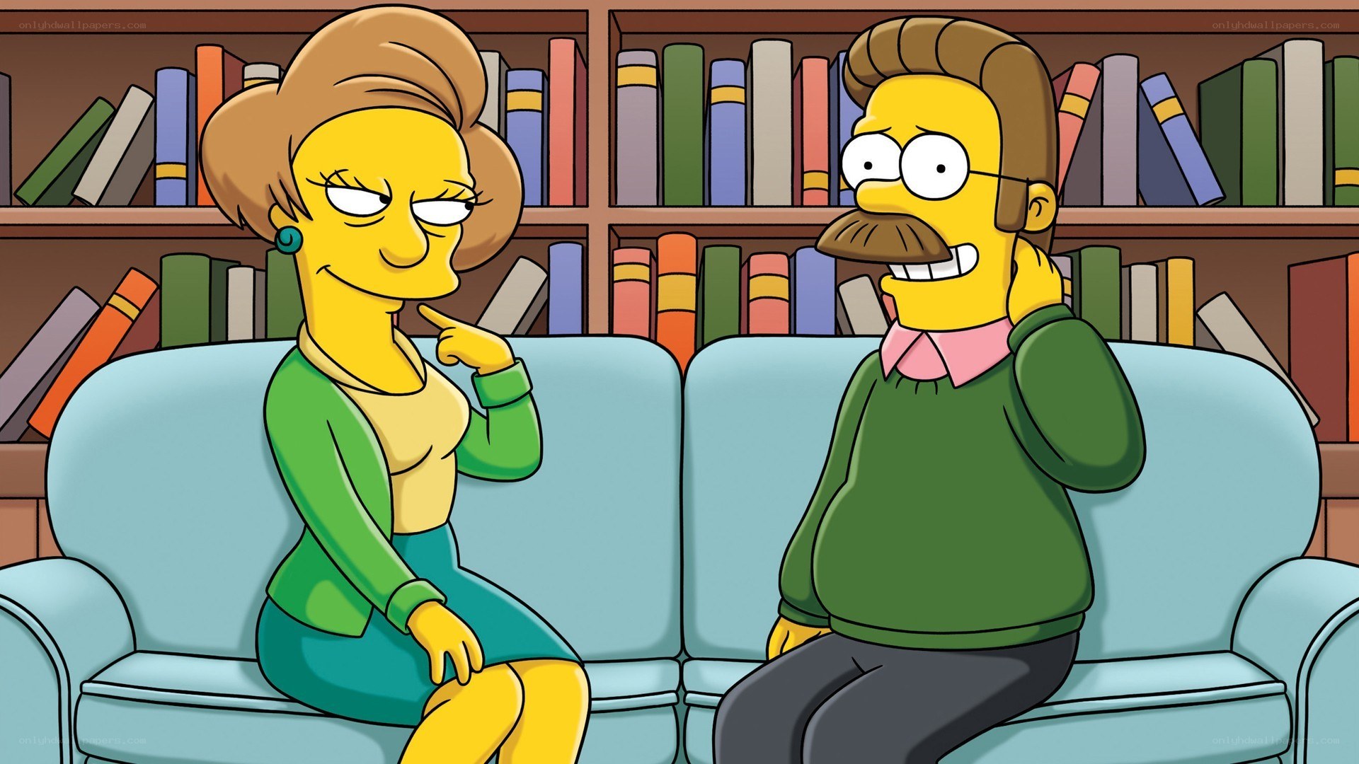 Homer and Marge on a couch