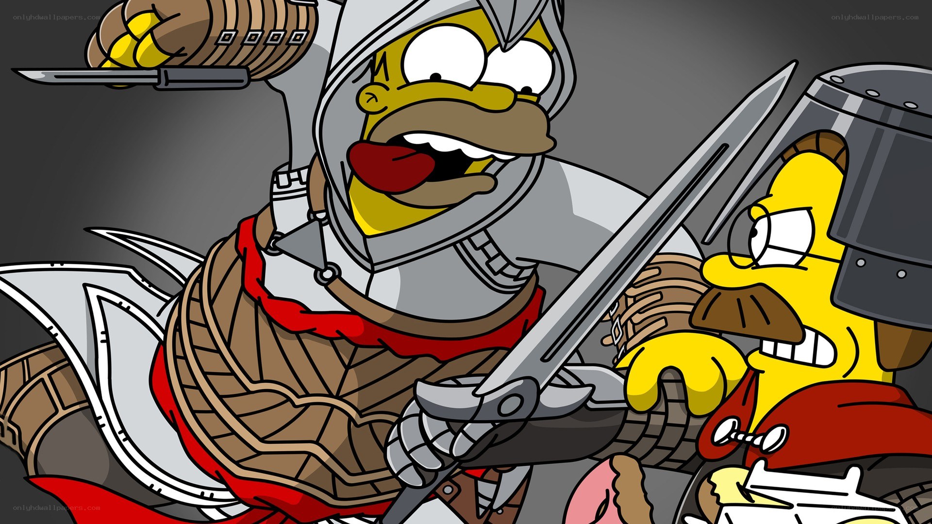Homer in knight armor