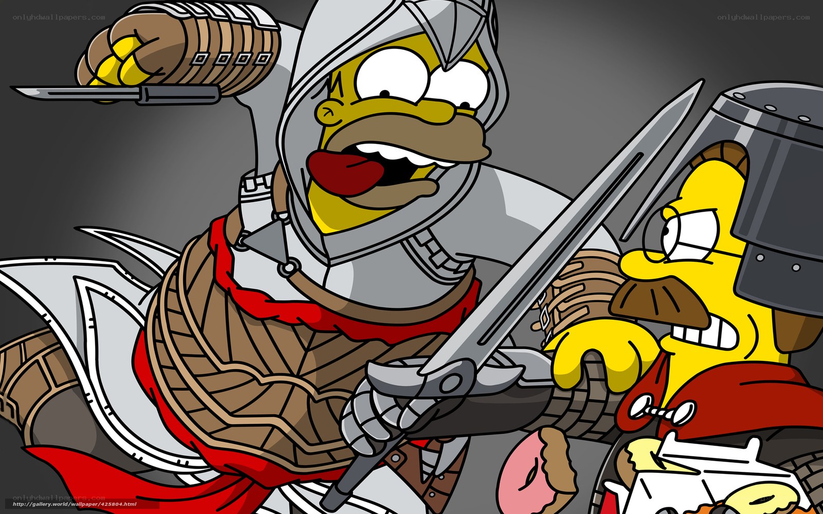 Homer in knight armor