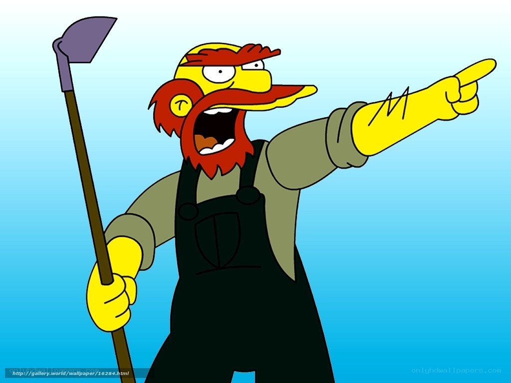 Homer Simpson as a farmer