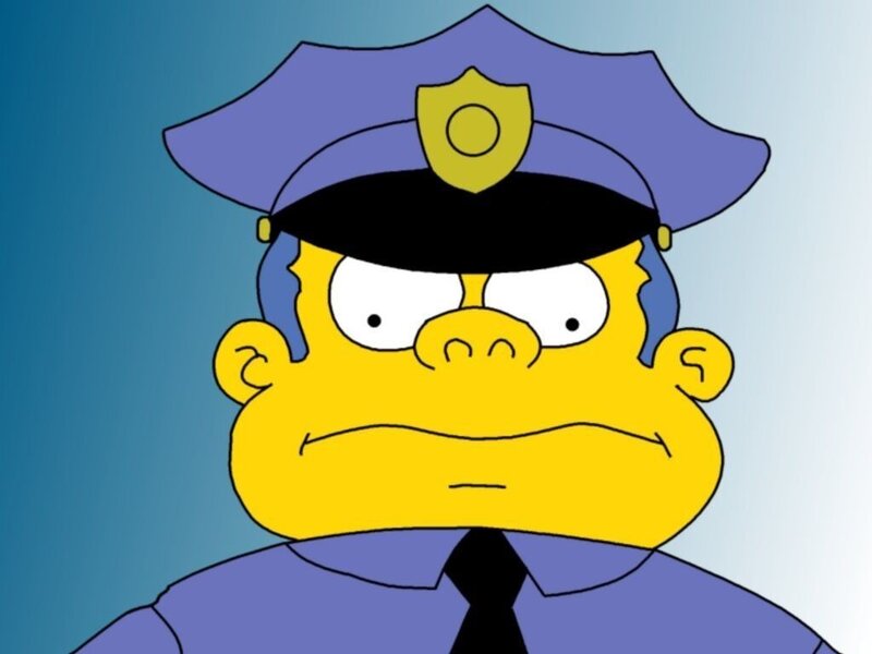 Homer Simpson as a police officer