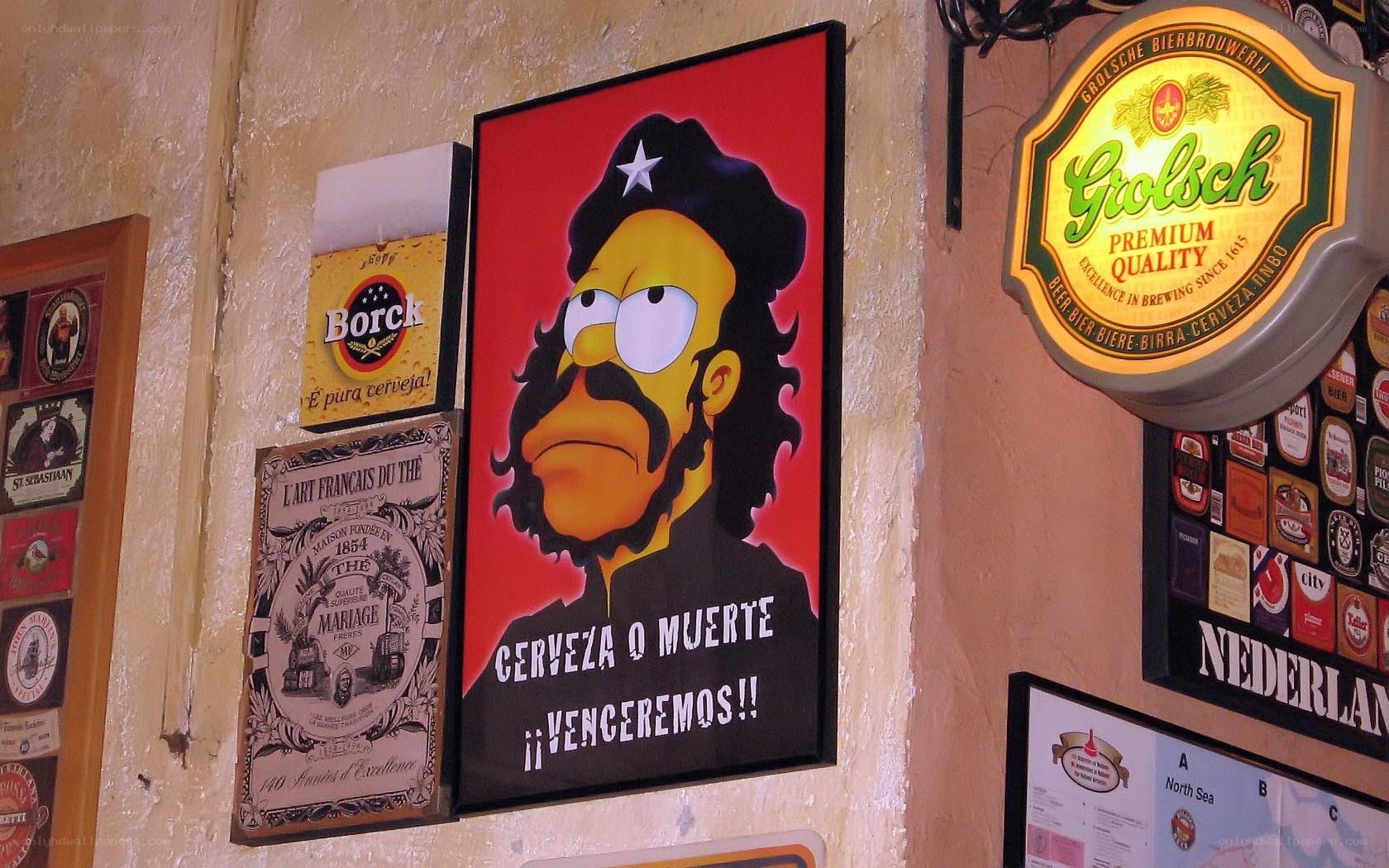 Homer Simpson as Che Guevara poster