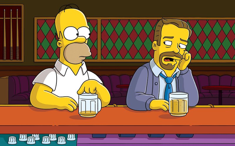 Homer Simpson at Bar — Yellow, Relaxed