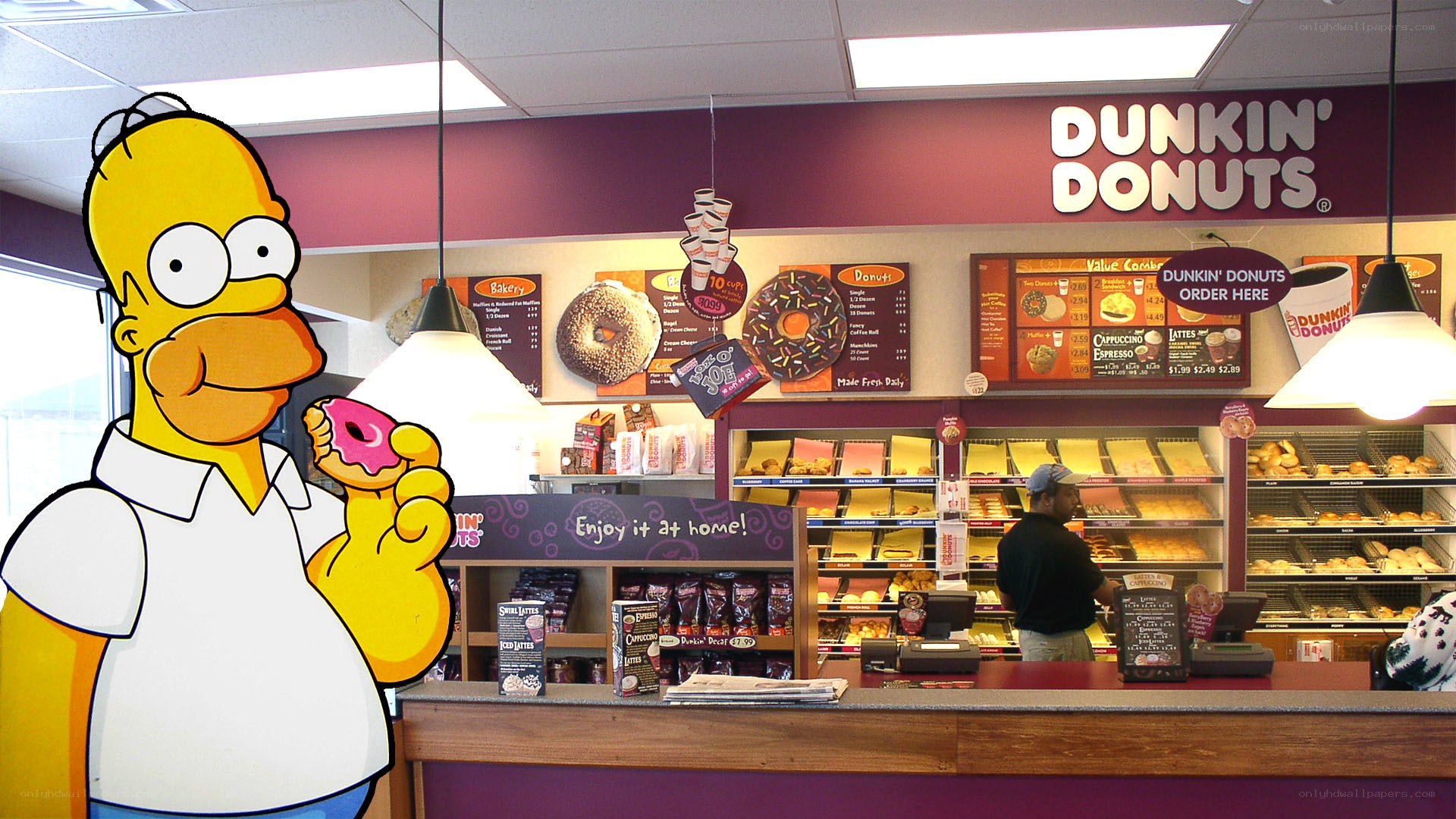 Homer Simpson at Dunkin' Donuts