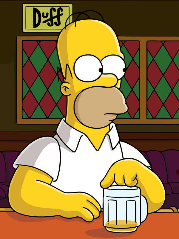 Homer Simpson at the bar