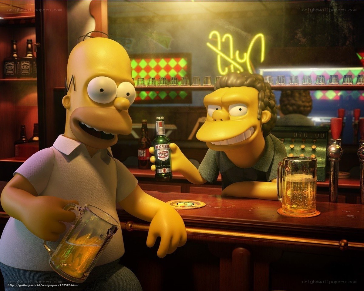 Homer Simpson at the bar