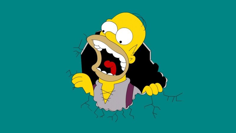 Homer Simpson Breaking Through — Teal