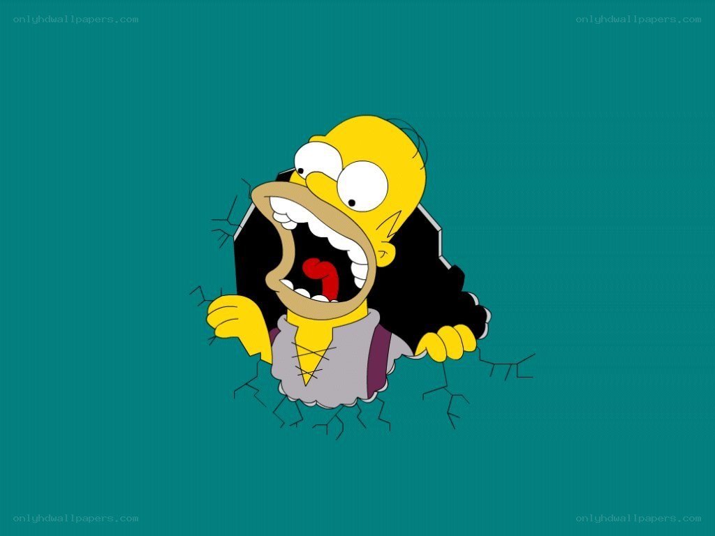 Homer Simpson breaking through wall