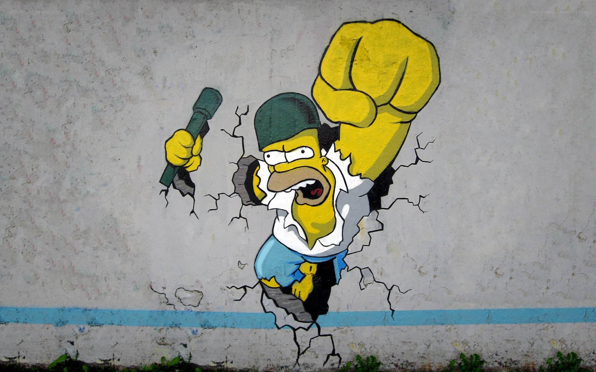 Homer Simpson breaking wall