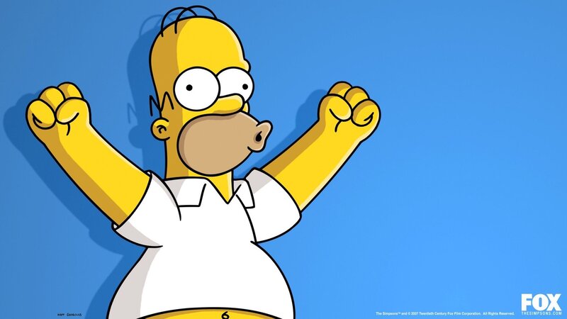 Homer Simpson Cheering — Yellow, Energetic