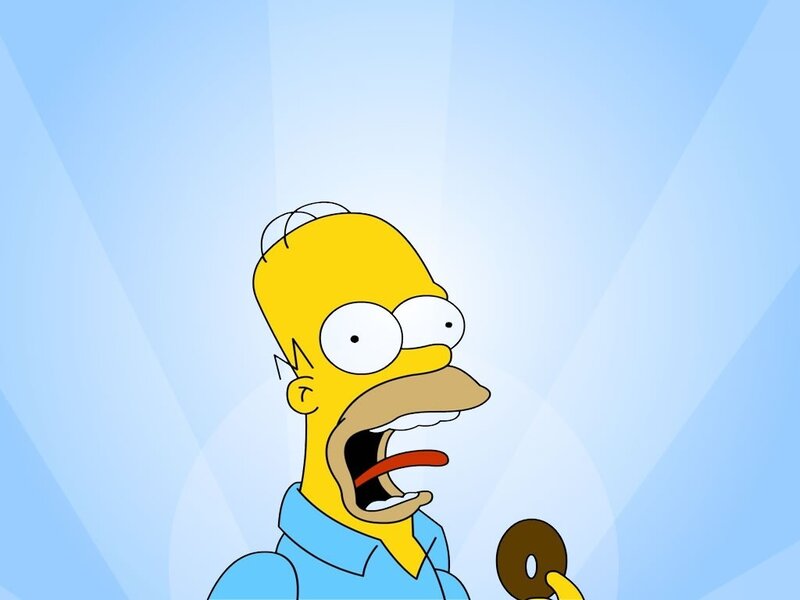 Homer Simpson eating donut