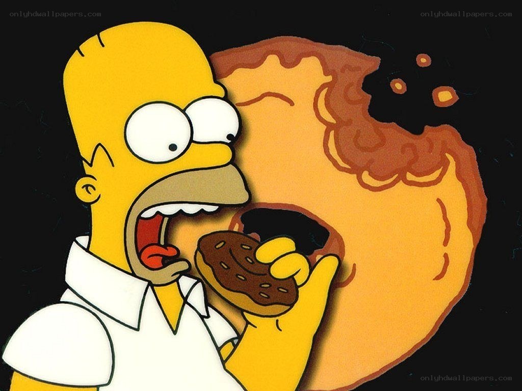 Homer Simpson eating donut