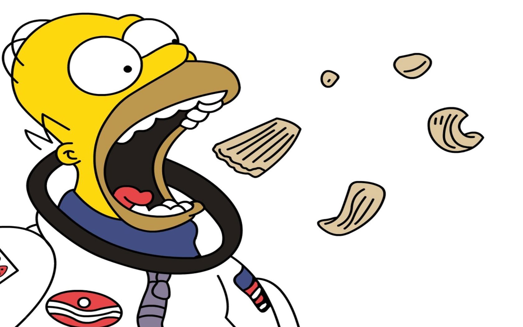 Homer Simpson eating shellfish