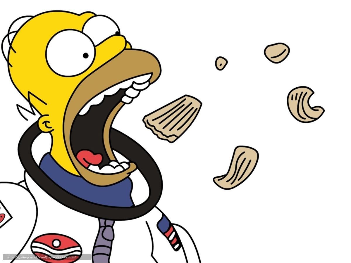 Homer Simpson eating snacks