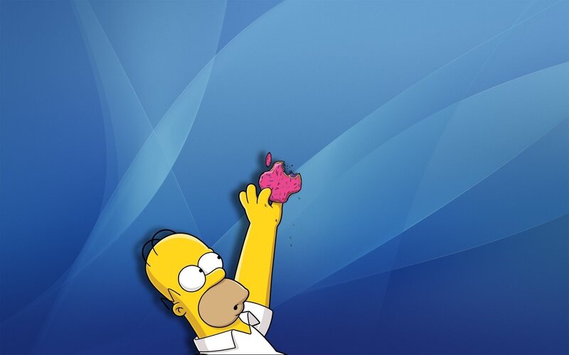 Homer Simpson Holding Apple — Blue