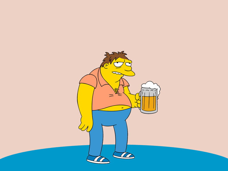 Homer Simpson holding beer