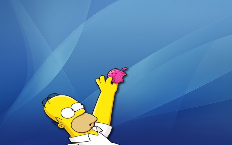 Homer Simpson Holding Donut — Blue
