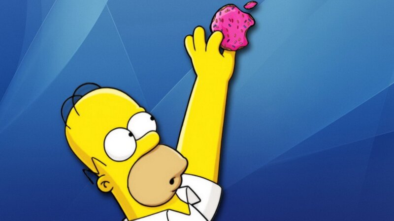 Homer Simpson Holding Donut — Yellow, Playful