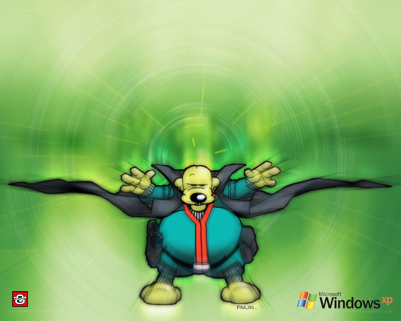 Homer Simpson in a superhero pose