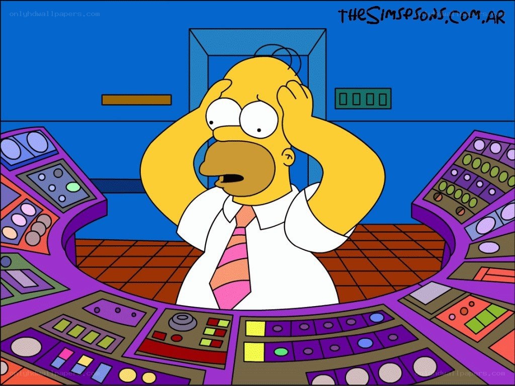 Homer Simpson in control room