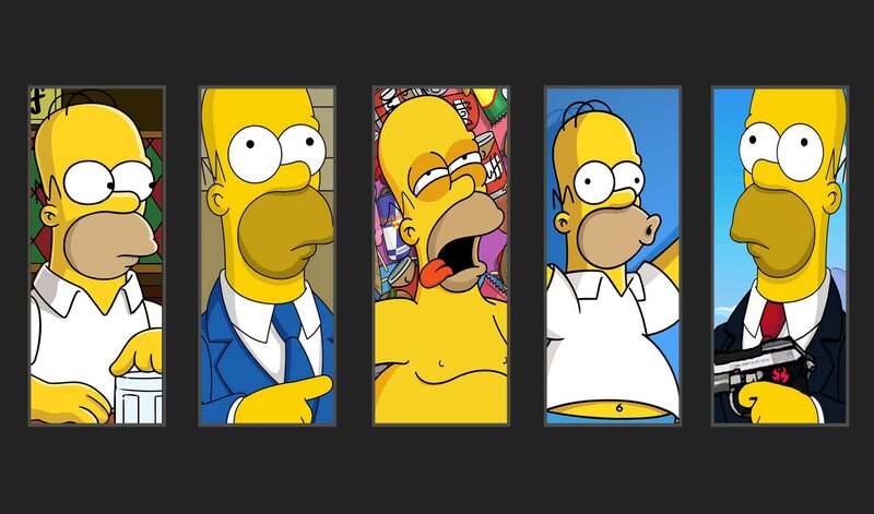 Homer Simpson in various scenarios