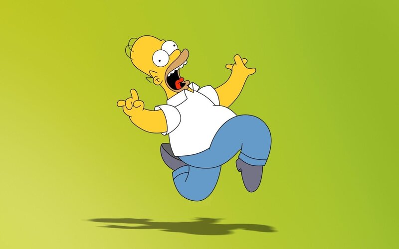 Homer Simpson jumping