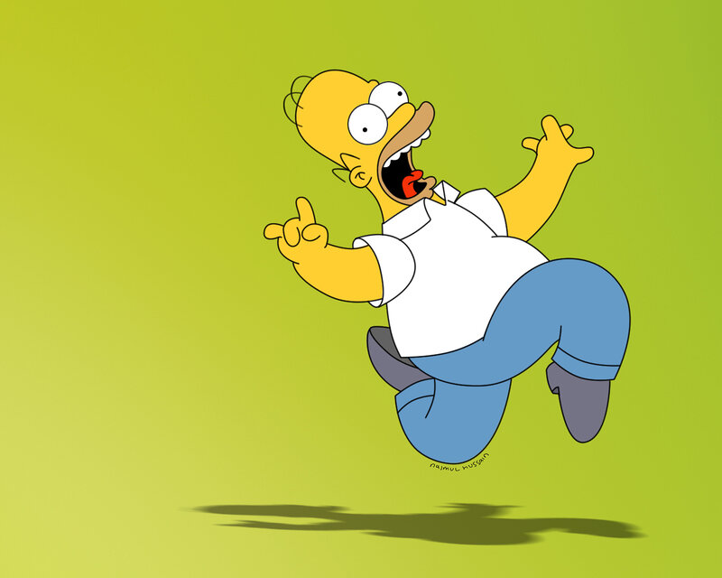 Homer Simpson jumping