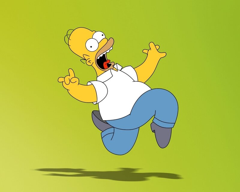 Homer Simpson jumping