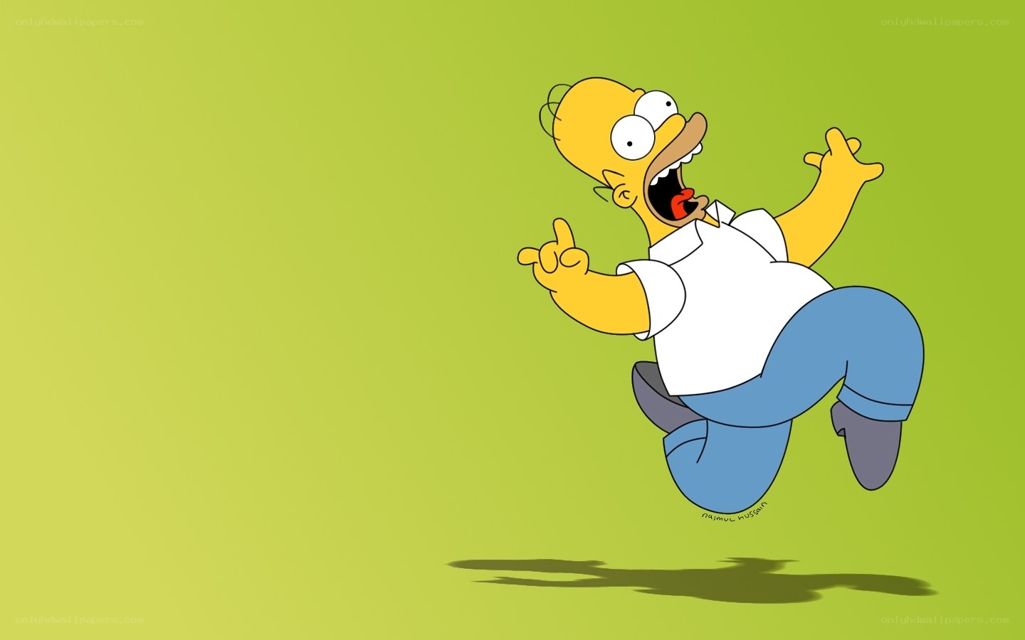 Homer Simpson jumping