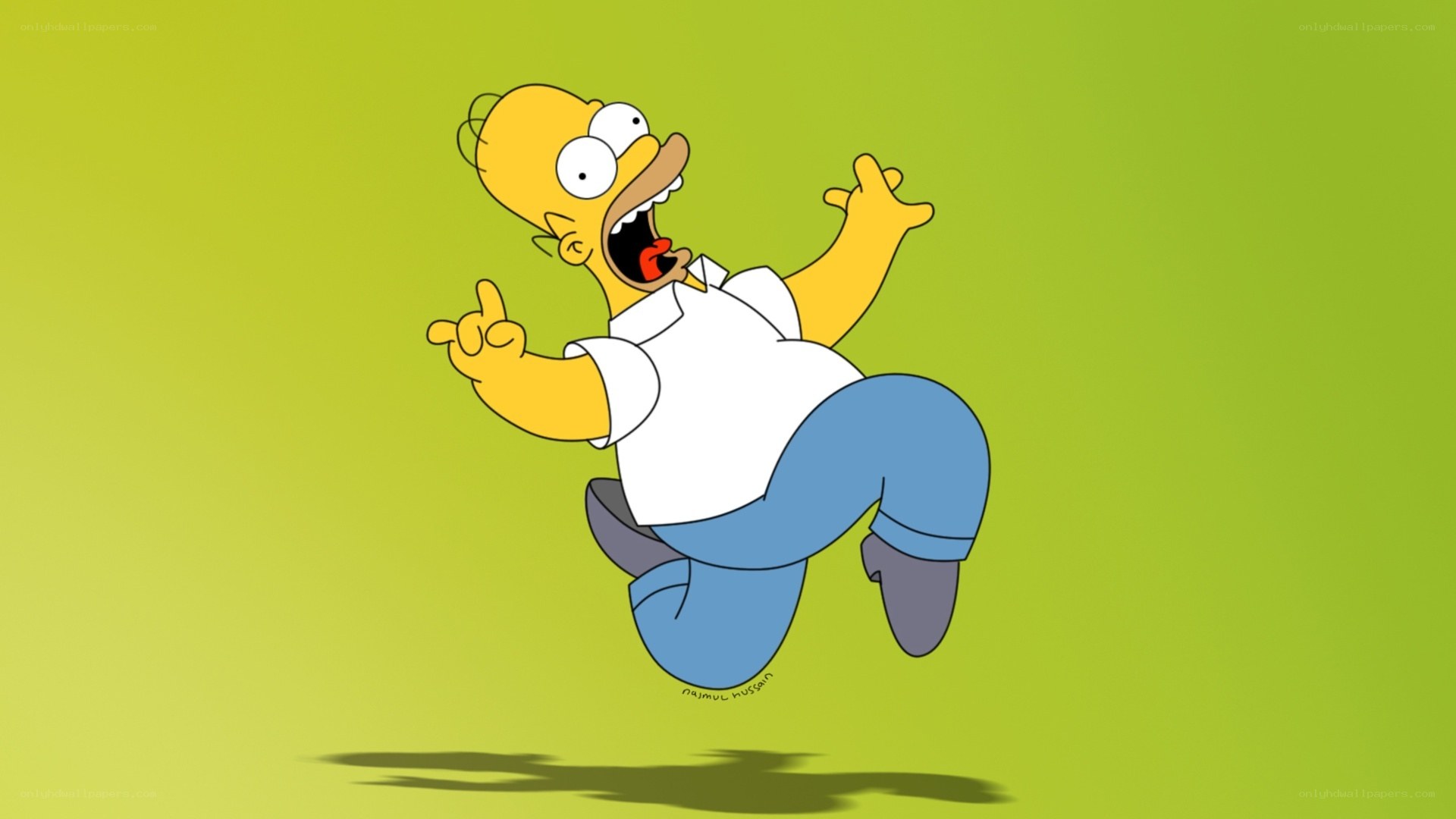 Homer Simpson jumping
