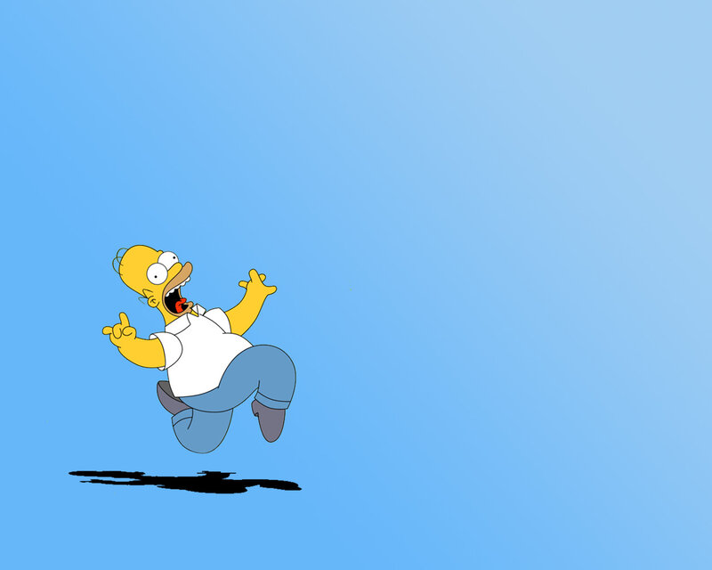 Homer Simpson jumping