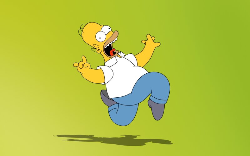 Homer Simpson jumping