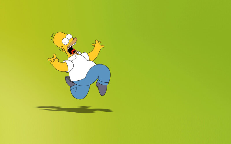 Homer Simpson Jumping — Green, Dynamic, Animation