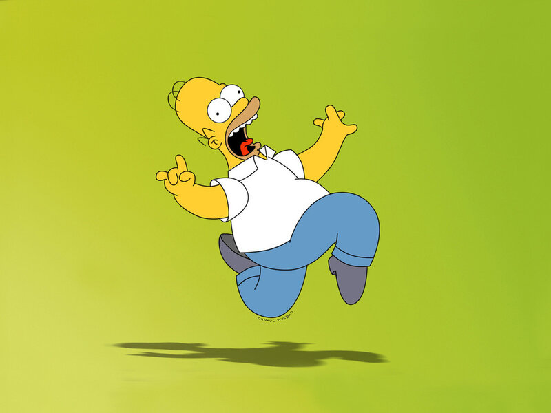 Homer Simpson Jumping — Green