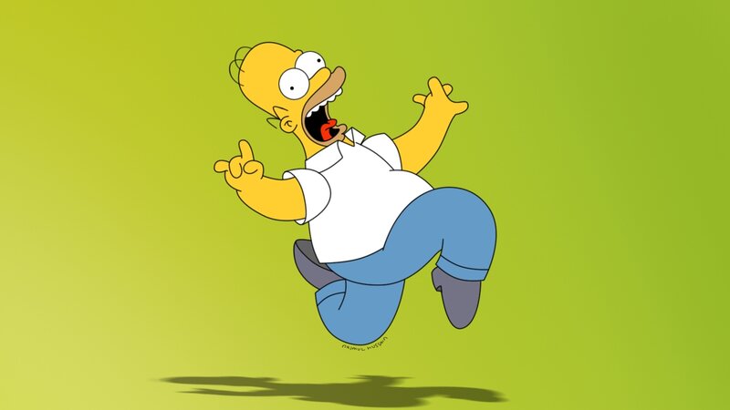 Homer Simpson Jumping — Yellow, Energetic, Animation