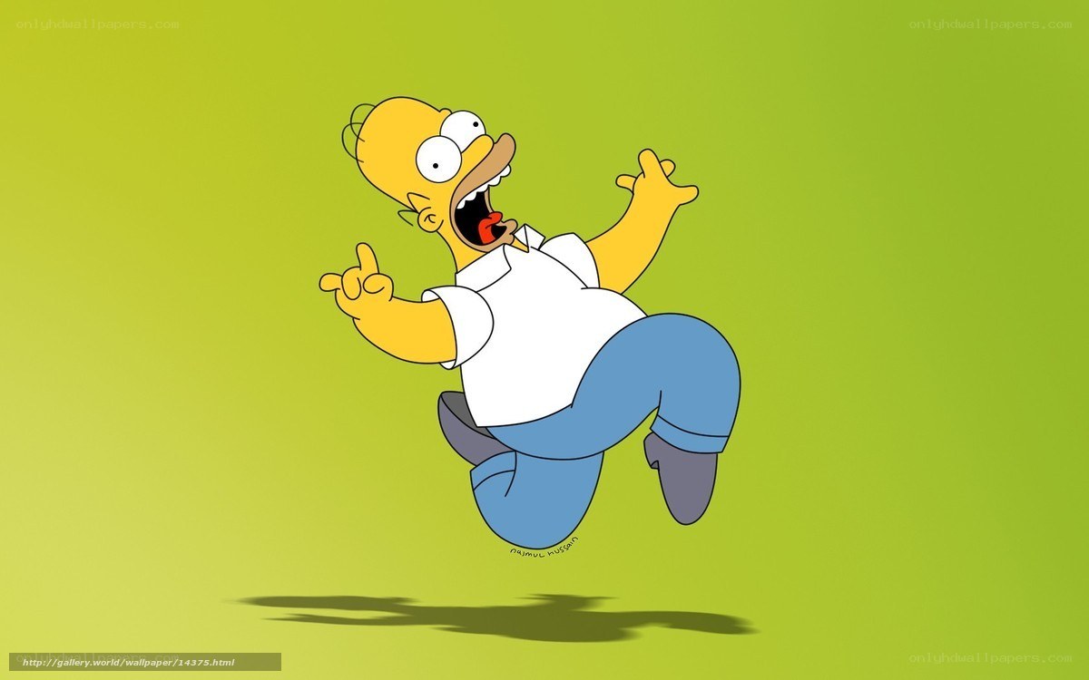 Homer Simpson jumping