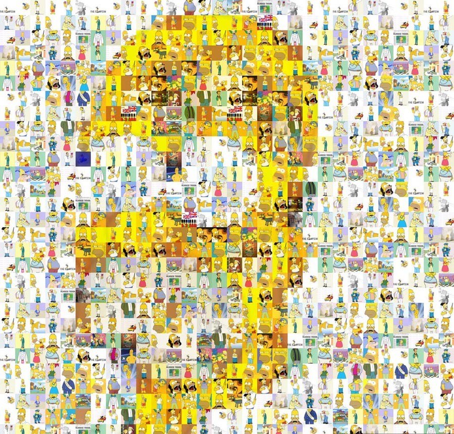 Homer Simpson mosaic art